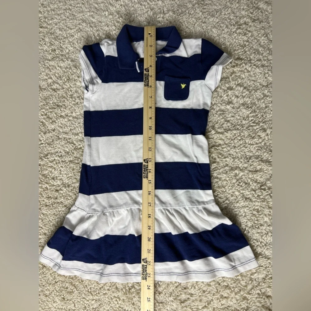 Girls 6X Carters Striped Navy and White Dress